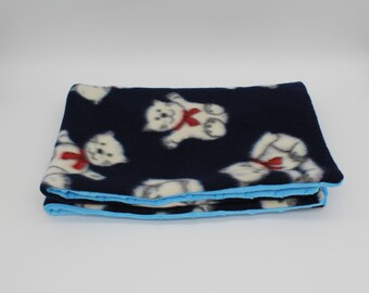 Cat Pattern and Blue Dot Fabric Comfort/Baby Blanket