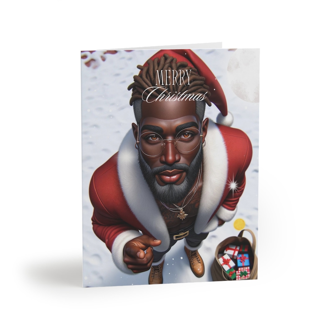Black Santa, Black Christmas Cards, African American Cards, Christmas