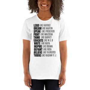 Lead Like Harriet Shirt, Dream Like Martin, Schreibe wie Maya, inspirieren wie Obama, Black Owned Shops Tshirts, Black People