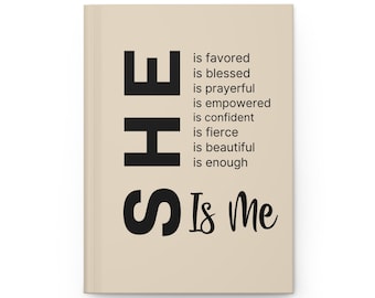She Is Me Journal, Personalized Notebook, Journal for Black Women  | Self Care & Best Friend Gift
