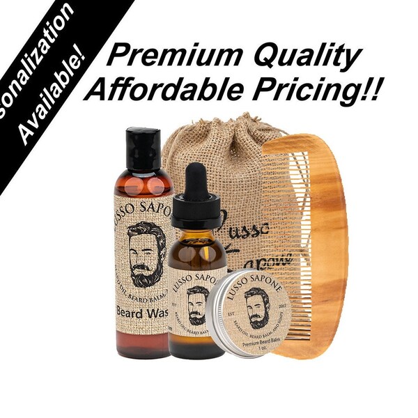 Custom Beard Kit - Personalized Beard Kit - Gifts for Men - Beard Grooming Kit - Beard & Skin Care Kit