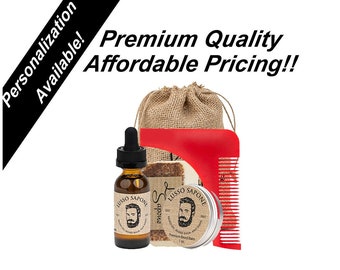 Beard Care Kit. Includes: Beard Oil, Beard Balm, Soap, & Beard Shaping Comb