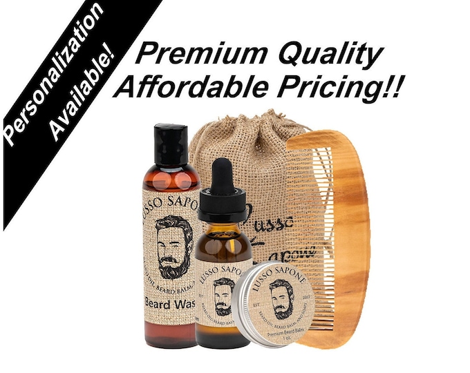 Custom Beard Kit - Personalized Beard Kit - Gifts for Men - Beard Grooming Kit - Beard & Skin Care Kit