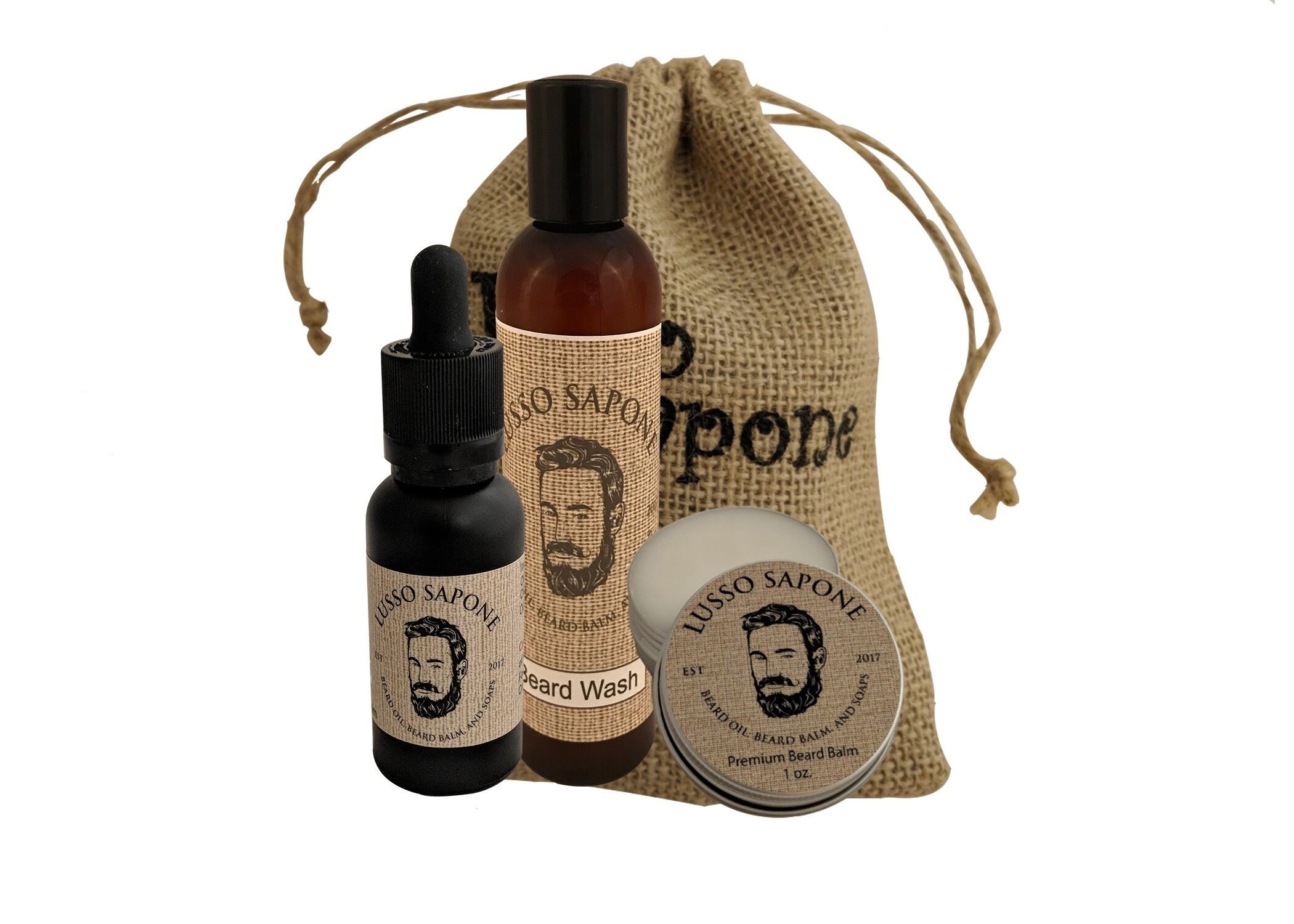 3-in-1 Beard Grooming Kit Beard Wash Oil & Balm for Mens | Etsy