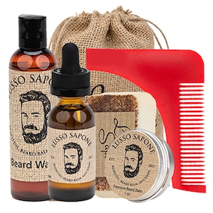 Best Beard Oil Kit on the Market Premium Beard Oil, Comb, Balm All-Natural Beard Care Set for Softness, Growth- Styling Perfect Gift for Men