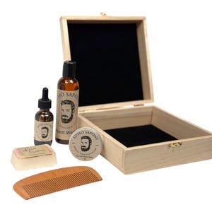 Kit per la cura della barba completamente naturale con opzione di personalizzazione di Lusso Sapone
