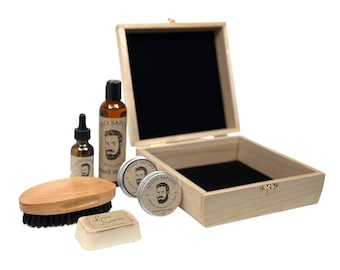 Complete Mens Gift Set for Beard Grooming and Growth - Beard Oil, Beard Balm, Beard Wax, Beard Wash, Mens Soap, Beard Brush by Lusso Sapone