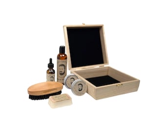 Personalisiertes Bartpflege-Set für Männer – Lusso Sapone, Bartöl, Balsam & Bürste