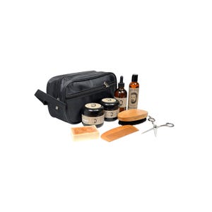 Ultimate Beard Care Set, Beard Oil, Balm, Wax, Wash, Comb, Brush, Scissors, Travel Bag Complete Grooming Kit for Men’s Beard Care and Maint.