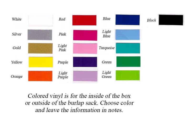May include: A color chart displaying rectangular swatches of white, silver, gold, yellow, orange, red, pink, light pink, purple, light purple, blue, light blue, turquoise, green, light green, and black vinyl with text labels for each.