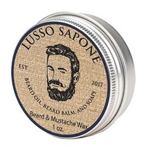 Personalized Mens Gift, Beard Kit, Beard Oil, Beard Balm, Beard Wax, Soap, and Wood Beard Brush By Lusso Sapone image 5