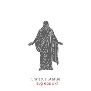 Single Piece High Detail Christus Sjabloon Zonder Rand - Digitale Download - SVG, Vector, Cricut, Silhouet, Clip Art, Christus Cut File