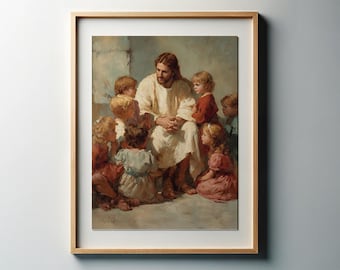 Little Children | Lutheran Art Christian Art Church Wall Art | Modern Christian Scripture Art, Religious Prints, Gospel & Biblical Art