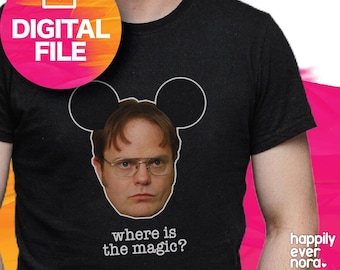 Diseño de camiseta de Dwight Schrute con orejas de Mickey Mouse – Archivo digital