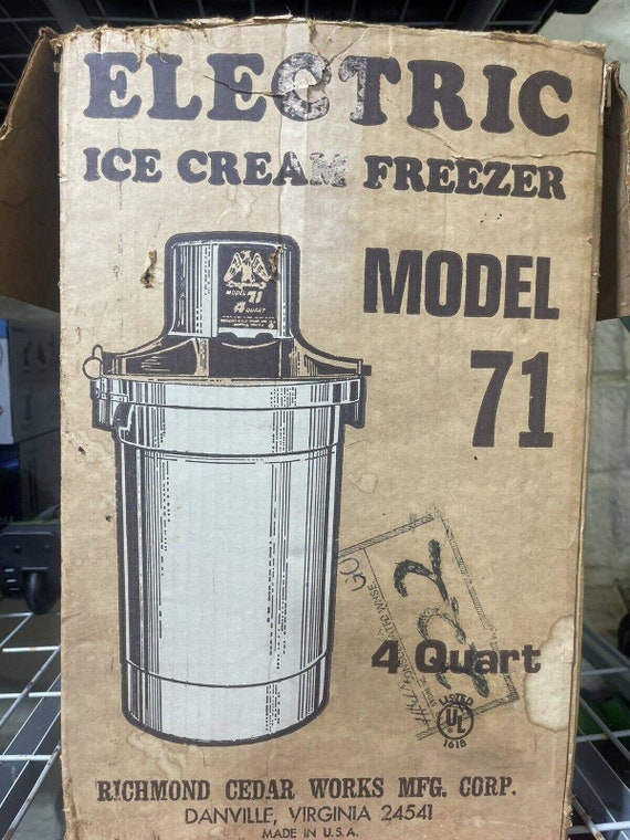 Vintage 4 Quart Richmond Cedar Works Model 71 Ice Cream Etsy