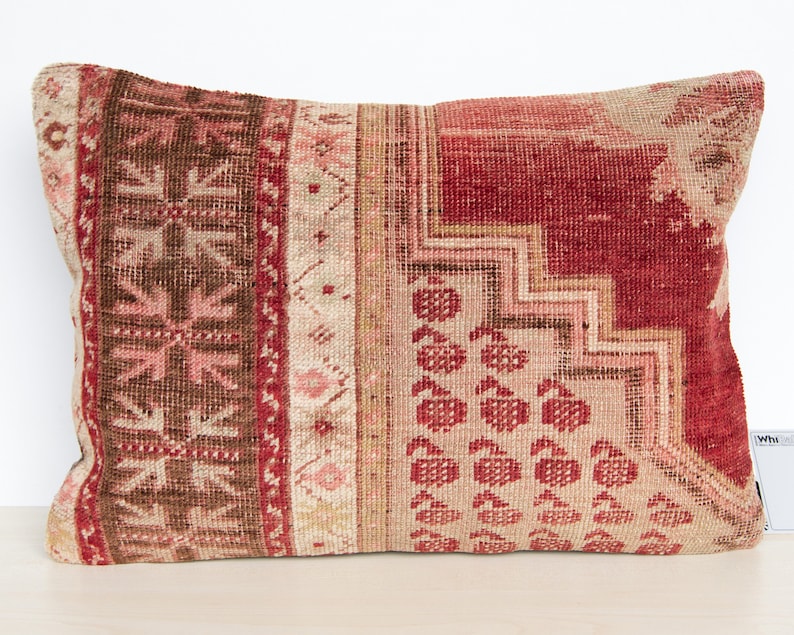 14x20 35x50cm Decorative Carpet Pillow Cushion cover made from Vintage Turkish Anatolian Rug E0014U
