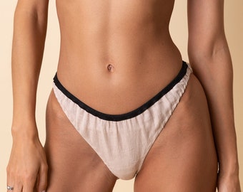 DAISY - Organic Linen Panties, Eco-Friendly Lingerie, Gift for Her