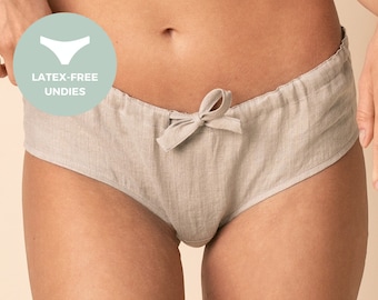 NORA - Zero Waste Panties, Organic Linen Panties, Sustainable Lingerie, Linen Lingerie