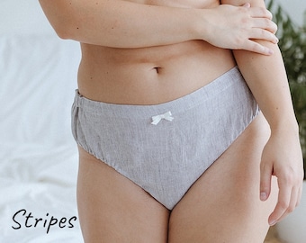 DIANA - Slip in lino, biancheria intima in lino, mutandine in lino, lingerie sostenibile