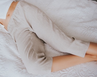 RIGEL - Linen Pajama Trousers, Linen Women Pajama Pants