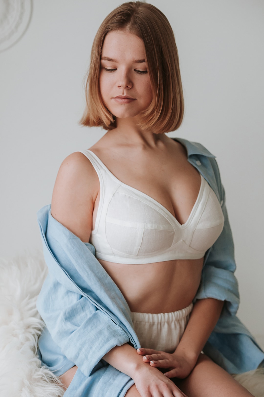 Women's Bra Full Coverage Plus Size Wirefree Cotton Maternity Nursing Bra  (Color : White, Size : 38E) : : Clothing, Shoes & Accessories