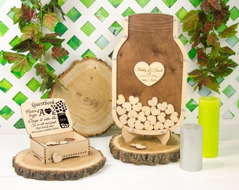 Drop box guest book/ Unique guest book/ Unique Mason jar/ Unique wedding idea/ Unique drop box/ Wedding memory idea/ Memory guest book