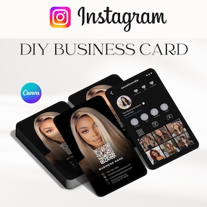 Friseur Instagram Visitenkarten, DIY Canva Template Design, Friseur Visitenkarten, Vorgefertigte Friseur Visitenkarten