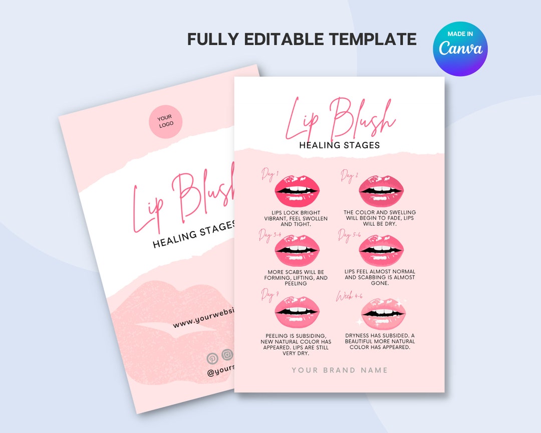 Lip Blush Aftercare, PMU Aftercare, Lip Blush Aftercare Cards, Lip Blush Manual, Lip Blush Form