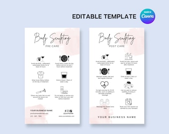 Body Sculpting After Care, Body Sculpting Templates, Body Sculpting, Body Sculpting Instructions, After Care Card, Aftercare Card Kit