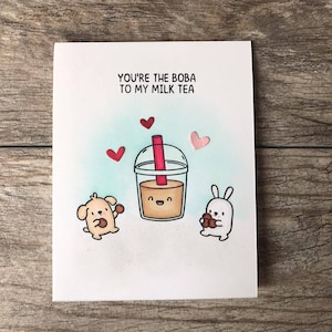 Carte d'anniversaire Bubble Tea, bbt, jeu de mots, carte de voeux, carte d'anniversaire faite main, carte d'amour drôle, boba, amateur de bbt, thé au lait, carte vierge