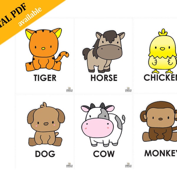 DIGITAL PDF or Physical Set of Cute Animals rewards props | ESL online teaching, cute creative, VIPkid, Gogokid, Qkid, Magic Ears, palfish