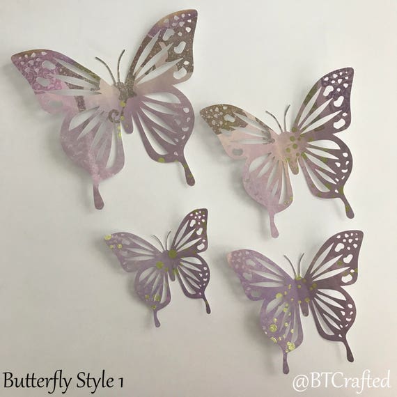 6 25 Large Paper Butterflies Multiple Colors 3d Etsy