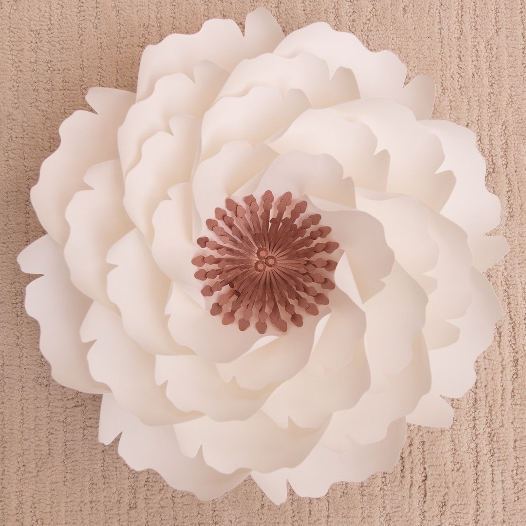 Peony Paper Flower Template Digital Cut File PDF SVG DXF Etsy
