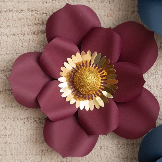 paper flower template 3d svg dxf pdf style 9 huge paper flower digital template for cricut silhouette and hand cut huge paper flower