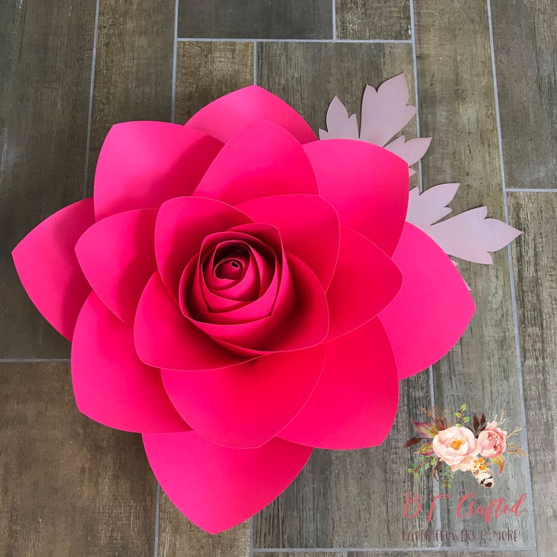 Download Paper Flower Rose Template Digital Svg Dxf Pdf Silhouette 18 19 Spade Rose Large And Hand Cut For Cricut Craft Supplies Tools 3d Printing