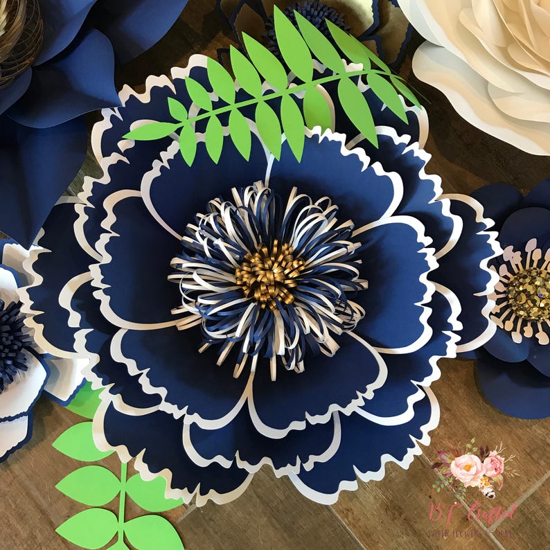 Download Giant Paper Flowers Custom Design Resizable Svg Dxf Pdf Cut Files Exclusive Paper Flower Template 3d Flower Template Patterns 3d Printing