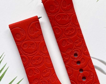Jack pumpkin head silicone watch band, Disney smart watch band, Fitbit versa Galaxy watch band woman watch strap, 20 22 mm width.