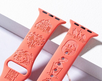 Haunted mansion silicone Apple Watch Band for 38mm 40mm 41mm 42mm 44mm 45mm, personalized Apple Watch Strap