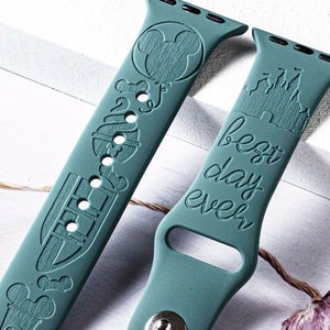 Disney theme park silicone Apple Watch Band for 38mm 40mm 41mm 42mm 44mm 45mm, personalized Apple Watch Strap