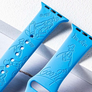 Disney Goofy silicone Apple Watch Band for 38mm 40mm 41mm 42mm 44mm 45mm, personalized Apple Watch Strap