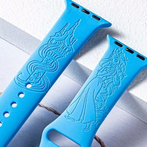 Princess tangled rapunzel silicone Apple Watch Band for 38mm 40mm 41mm 42mm 44mm 45mm, personalized Apple Watch Strap