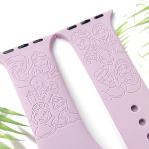 Disney Princesses  Watch Band  Apple Watch Band for 38mm 40mm 41mm 42mm 44mm 45mm, personalized Silicone Apple Watch Strap