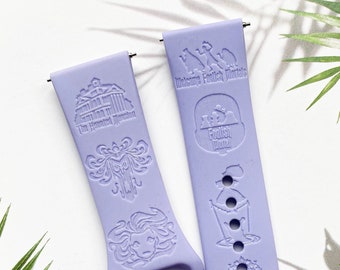 Haunted mansion silicone watch band, Disney smart watch band, Fitbit versa Galaxy watch band woman watch strap, 20 22 mm width.