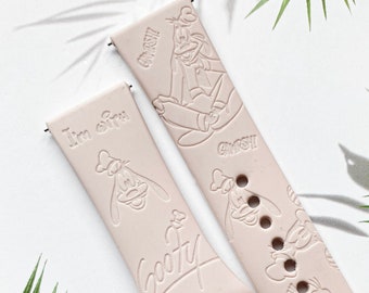 Disney Goofy silicone watch band, Disney smart watch band, Fitbit versa Galaxy watch band woman watch strap, 20 22 mm width.