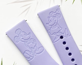Disney Mickey Minnie silicone watch band, Disney smart watch band, Fitbit versa Galaxy watch band woman watch strap, 20 22 mm width.