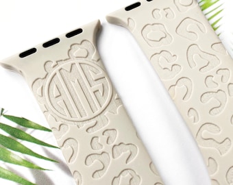 Cheetah print Watch Band  Leopard Smart Watch Band for 38mm 40mm 41mm 42mm 44mm 45mm, personalized Silicone Smart Watch Strap monogram