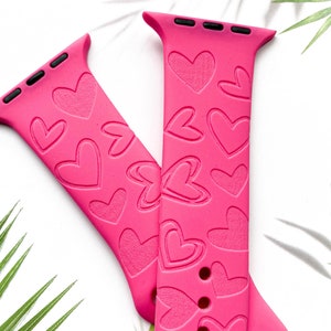 Doodle hearts Watch Band Apple Watch Band for 38mm 40mm 41mm 42mm 44mm 45mm, Silicone Apple Watch Strap