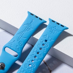 Legend of Zelda silicone Apple Watch Band for 38mm 40mm 41mm 42mm 44mm 45mm, personalized Apple Watch Strap