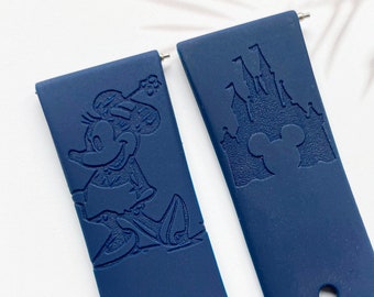 Minnie Mouse with Castle silicone watch band, Disney smart watch band, Fitbit versa Galaxy watch band woman watch strap, 20 22 mm width.