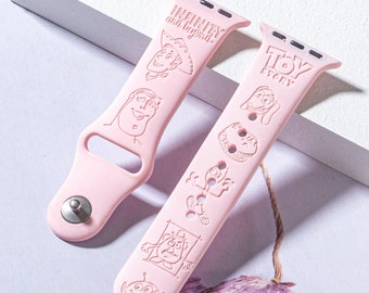 Correa de silicona para reloj inteligente Disney Toy Story para 38 mm, 40 mm, 41 mm, 42 mm, 44 mm y 45 mm, correa personalizada para reloj inteligente.